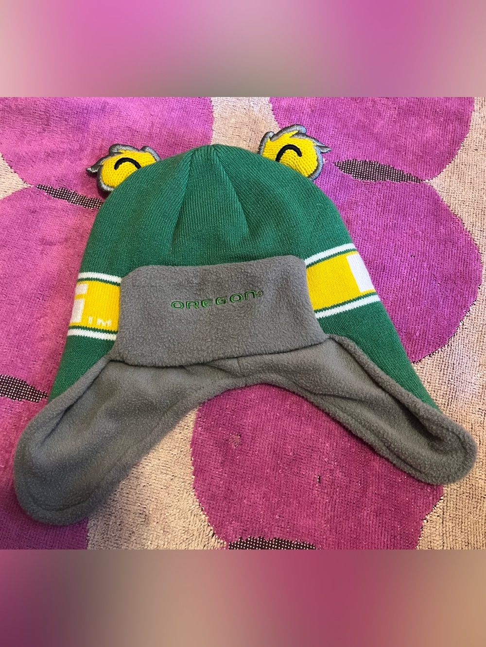 UO Oregon Ducks Infant Ear Flap Beanie Hat